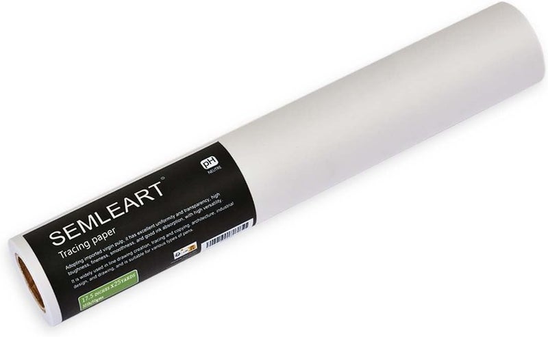 SEMLEART Artit's Tracing Paper roll,32lb/50gsm,17.5 inch x 25 Yard,Translucent Tracing Paper for Pencil, Marker and Ink - Trace Images, Sketching,Drawing - Image 1